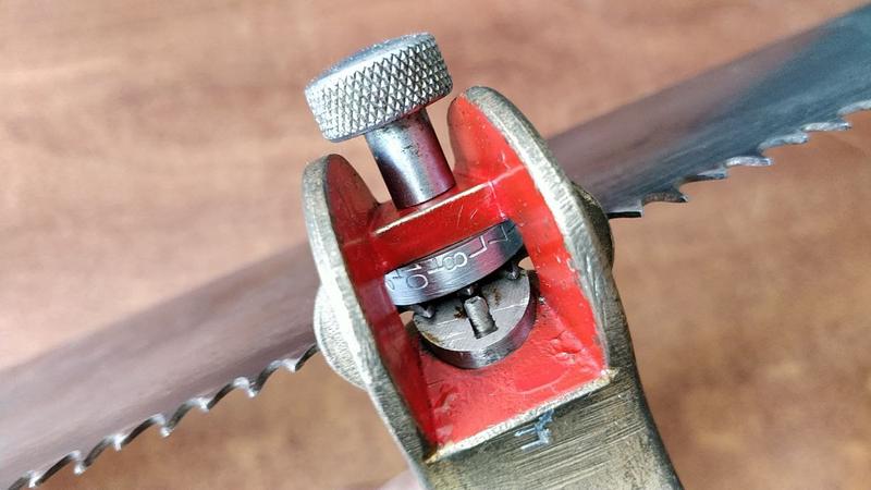 Eclipse #77 used to set a tooth on a saw